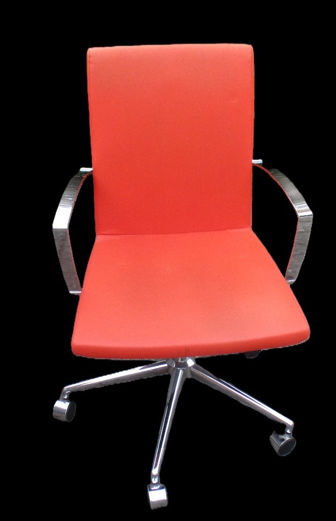 Rode vintage bureaustoel van het merk B en T, Ophalen, Zo goed als nieuw, Rood, Bureaustoel