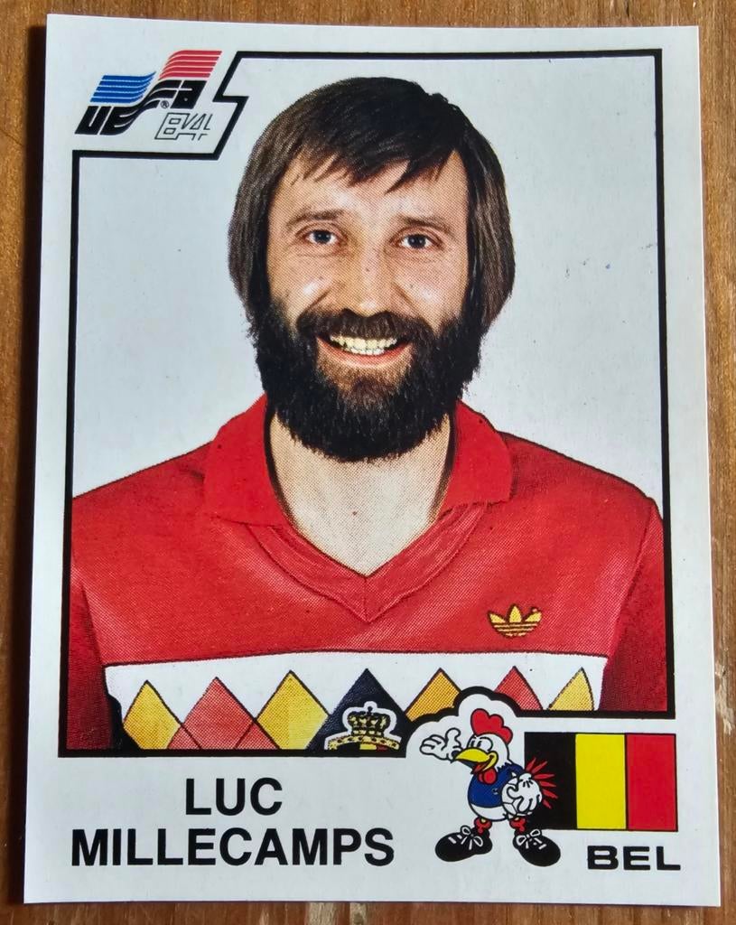 Panini Euro 84 n 91 Luc Millecamps non collé Belgique!, Enlèvement ou Envoi, Comme neuf, Autocollant
