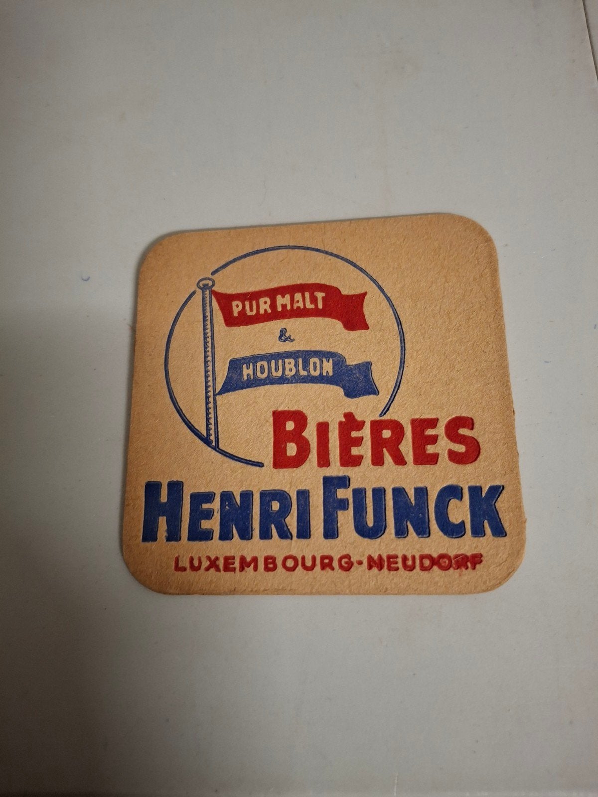 oud bierviltje henri funck luxemburg, Verzamelen, Ophalen of Verzenden