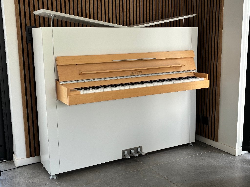 Piano Sauter Pure Basic 122 wit satijn/esdoorn, Muziek en Instrumenten, Piano's, Ophalen, Zo goed als nieuw, Wit, Piano
