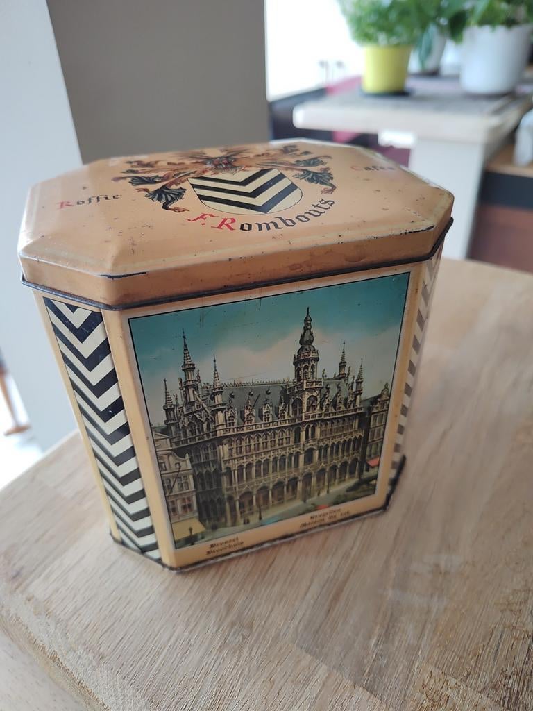 Vintage blik Rombouts koffie thema Brussel., Verzamelen, Blikken, Ophalen of Verzenden, Koffie