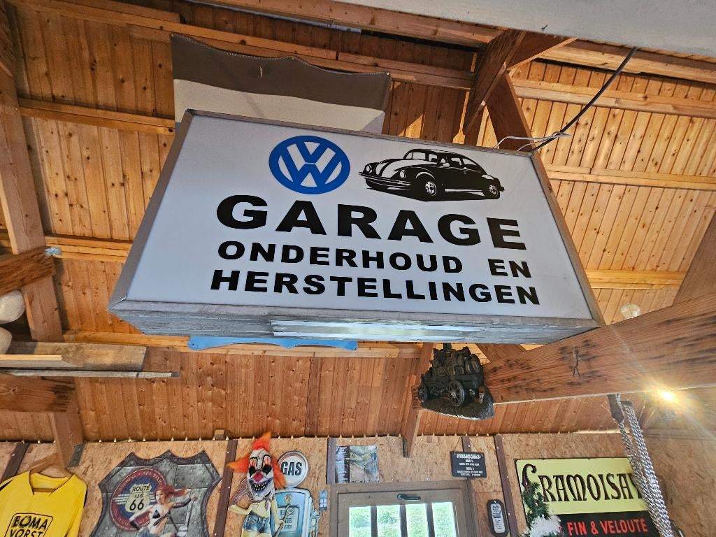 Reclame vw  lichtbak volkswagen   70's, Enlèvement, Utilisé, Table lumineuse ou lampe (néon)