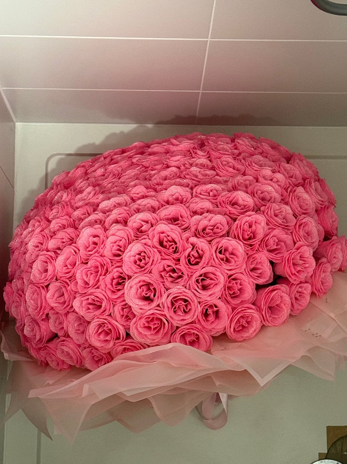 200 roses artificielles bouquet, Maison & Meubles, Enlèvement