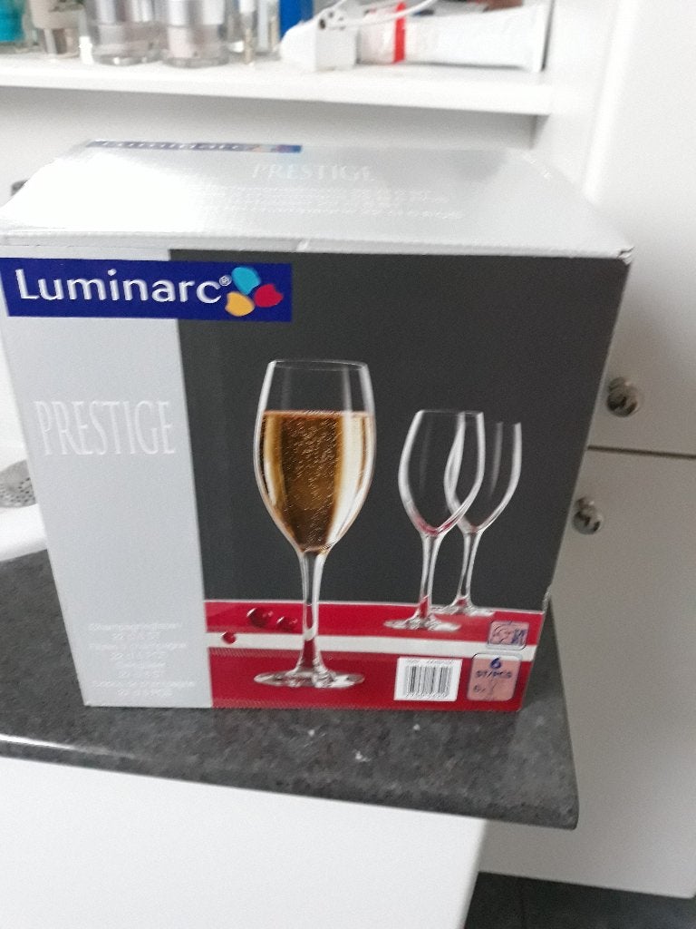 luminarc champagneglazen 6 stuks 22cl nieuw, Verzamelen, Ophalen of Verzenden