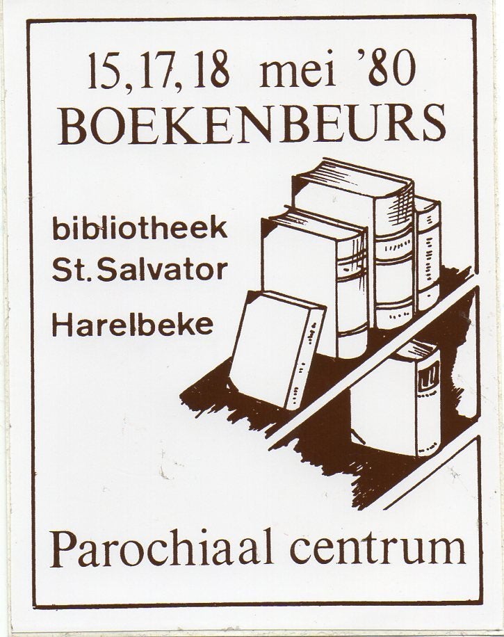sticker Harelbeke boekenbeurs 1980, Ophalen of Verzenden