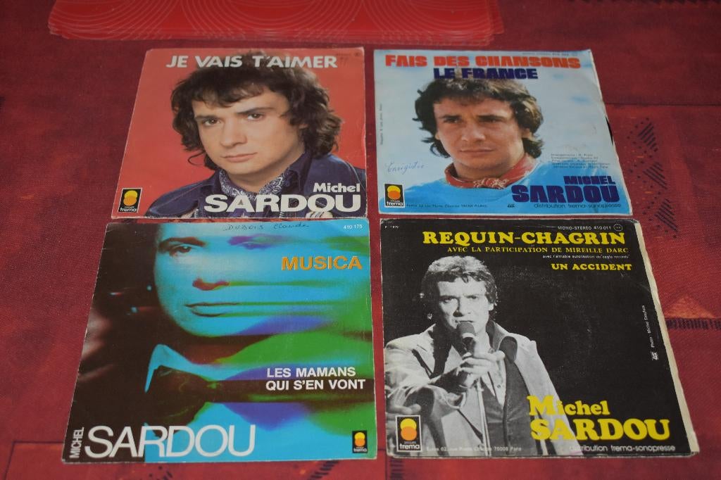 45t's van Michel SARDOU uit de jaren 60/70,, Ophalen of Verzenden, 1970 - 1979, Zo goed als nieuw
