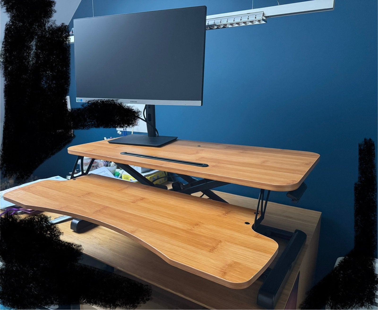 Jacob Bek desk converter - bamboo, Ophalen, Converter desk en bamboo, 70 tot 120 cm, Zo goed als nieuw
