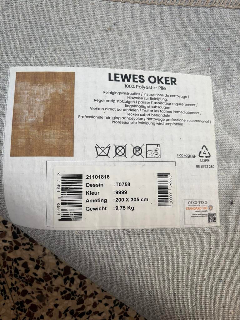 Synthetisch tapijt 200cm 305cm, Huis en Inrichting, Stoffering | Tapijten en Vloerkleden, Ophalen, Zo goed als nieuw