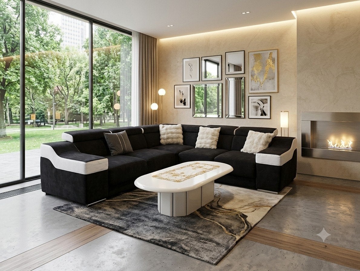 Ruime & Comfortabele L-Hoekbank, Huis en Inrichting, Ophalen, Gebruikt, Zwart