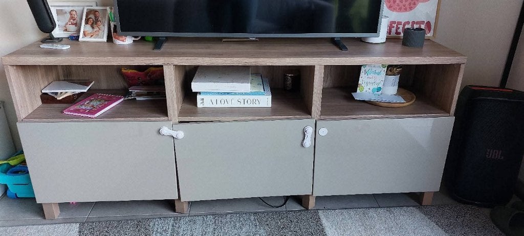 Besta Tv kast, Ophalen, Minder dan 50 cm, Gebruikt, Eikenhout