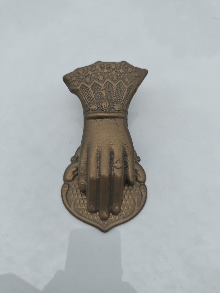 Papierhouder hand Fatima zamak brons metaal legering, Ophalen of Verzenden, Brons