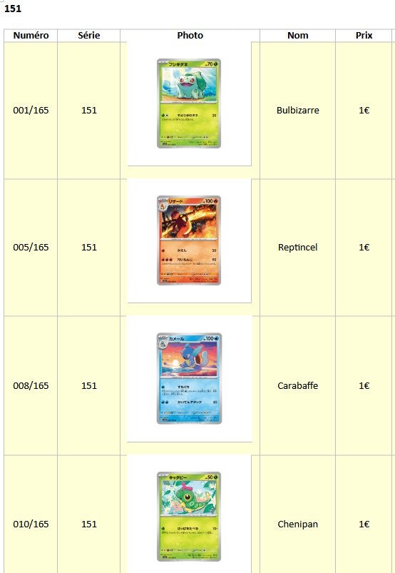 Cartes Pokémon 151 (japonaises), Enlèvement, Comme neuf, Plusieurs cartes