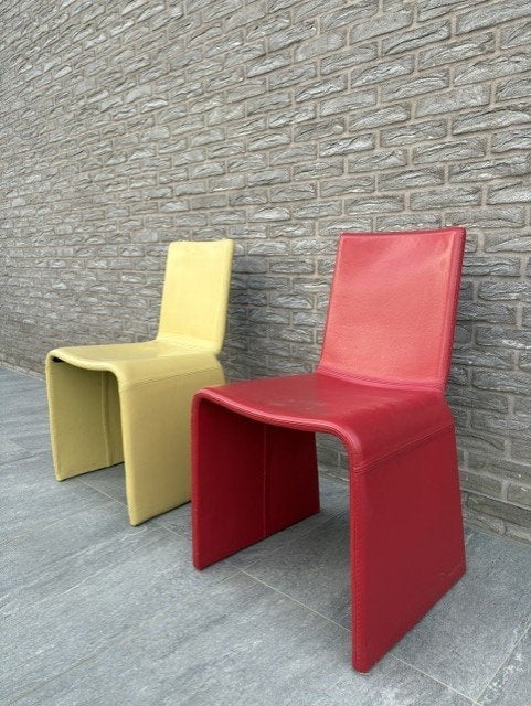 2 design stoelen Porada Eleonora, Huis en Inrichting, Ophalen, Twee, Overige kleuren, Leer
