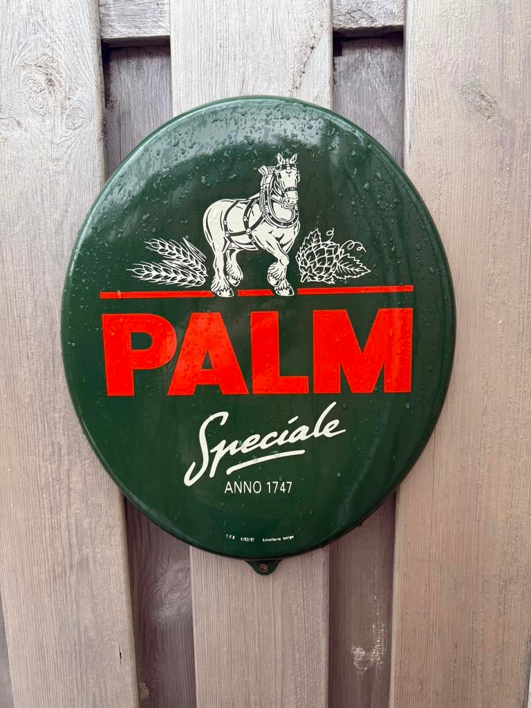 Emaille bord Palm, Ophalen of Verzenden
