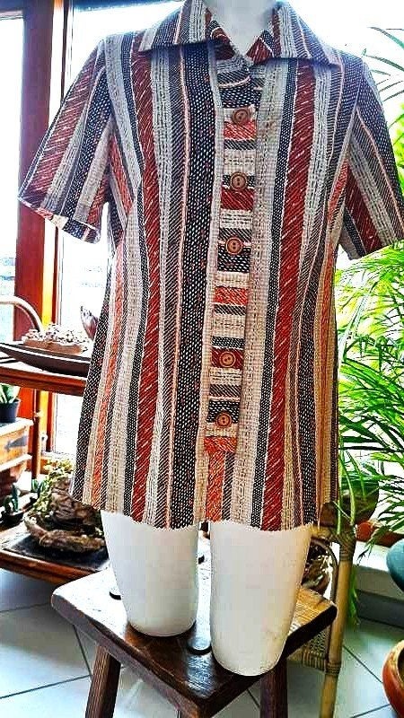 handgemaakt origineel vintage blouse, Kleding | Dames, Maat 38/40 (M), Bruin, Ophalen of Verzenden, Zo goed als nieuw