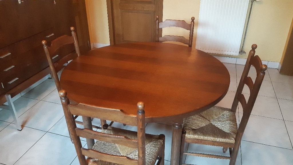 Tafel en stoelen, Ophalen, Gebruikt, 100 tot 150 cm, Vier personen