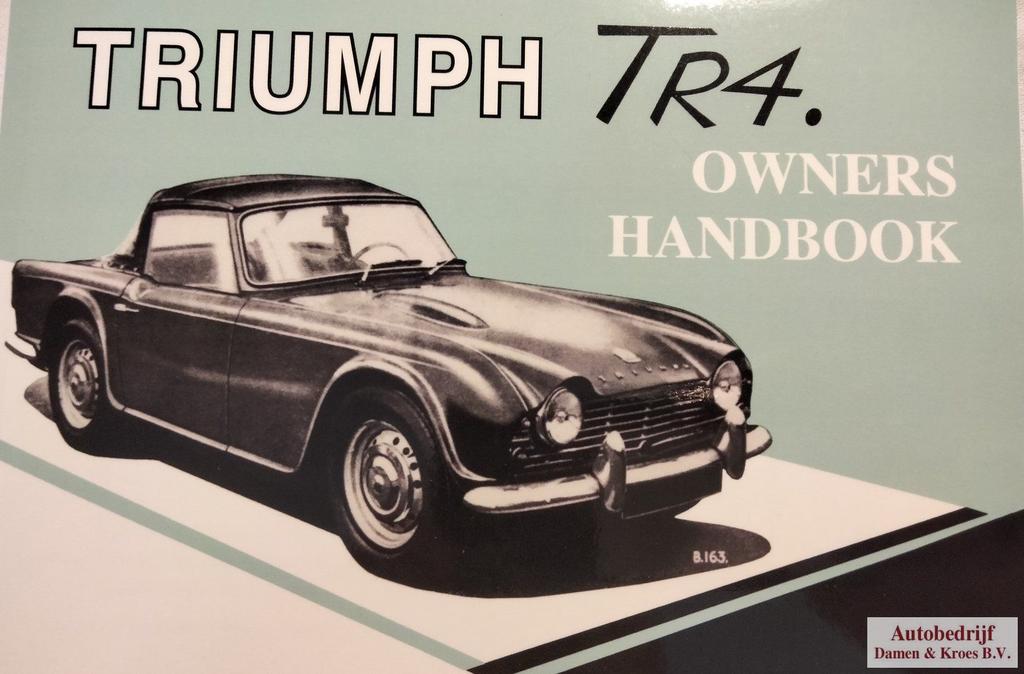 Handboek Triumph TR4 Instructieboekje (Engelstalig), Ophalen of Verzenden