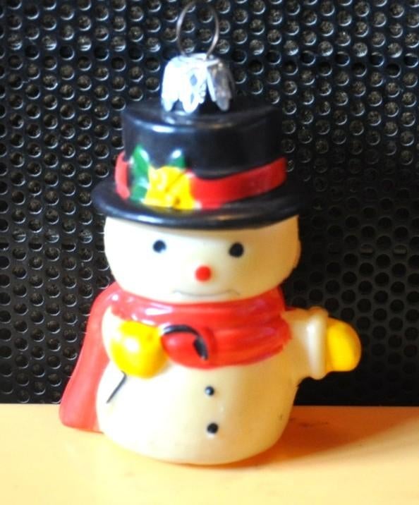ancienne boule de noel vintage bonhomme de neige, Enlèvement ou Envoi
