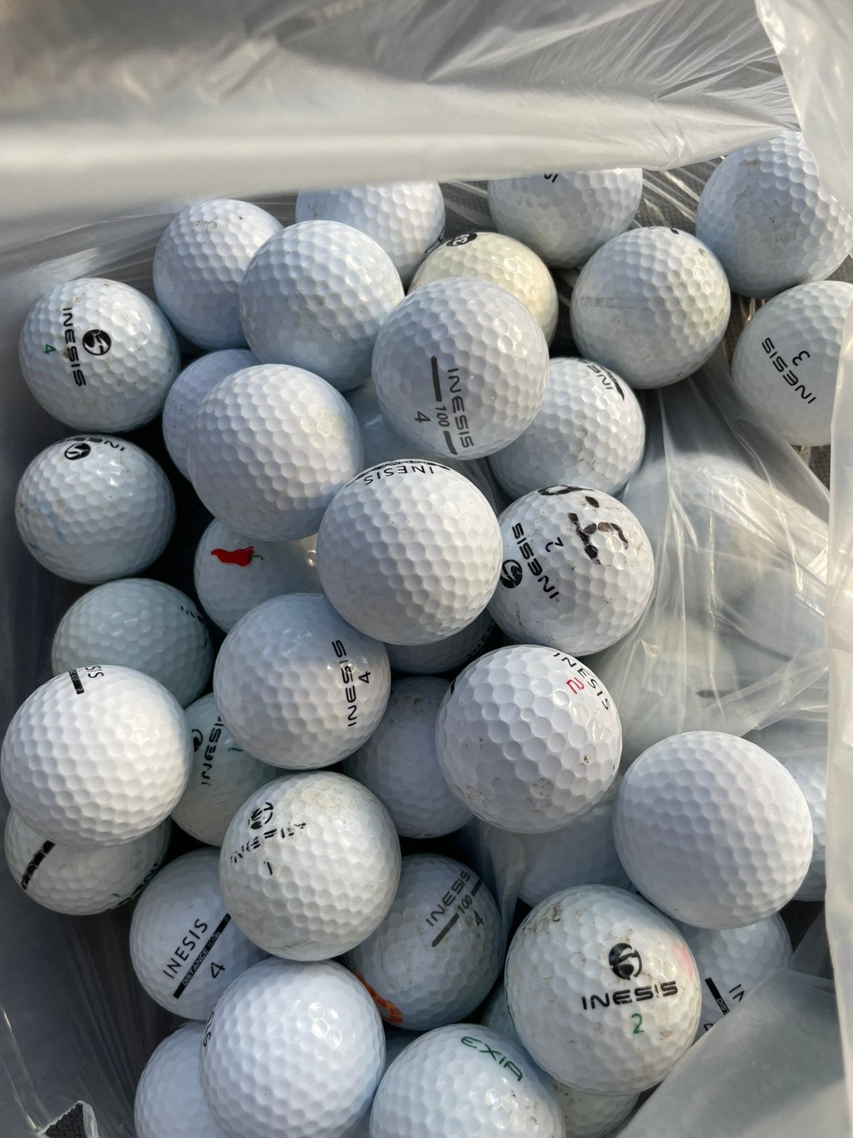 Witte inesis golfballen, Sport en Fitness, Golf, Ophalen, Zo goed als nieuw