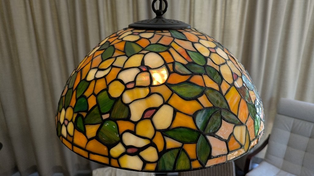 Tiffany hanglamp 39cm, Ophalen, Tiffany, Minder dan 50 cm, Glas
