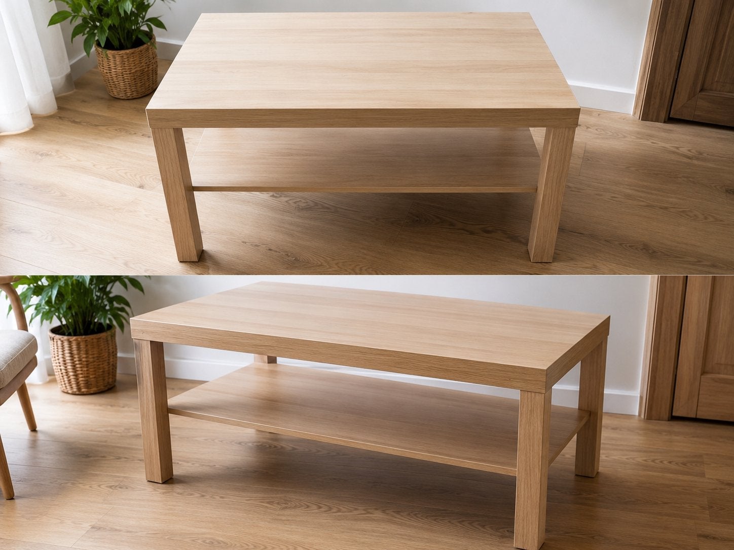 Salon Tafel In Naturel, Zo goed als nieuw, 75 cm of meer, Rechthoekig, Hout