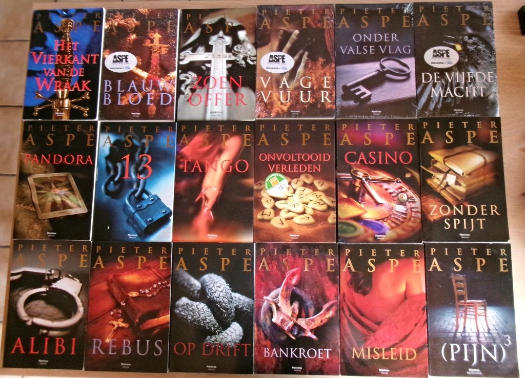 Aspe (19 boeken) : casino * zonder spijt * rebus * op drift, Ophalen, Zo goed als nieuw, Pieter Aspe