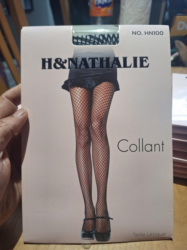 H&Nathalie,brede visnetpanty,, Kleding | Dames, Leggings, Maillots en Panty's, H&nathalie, Zwart, Nieuw, Overige maten