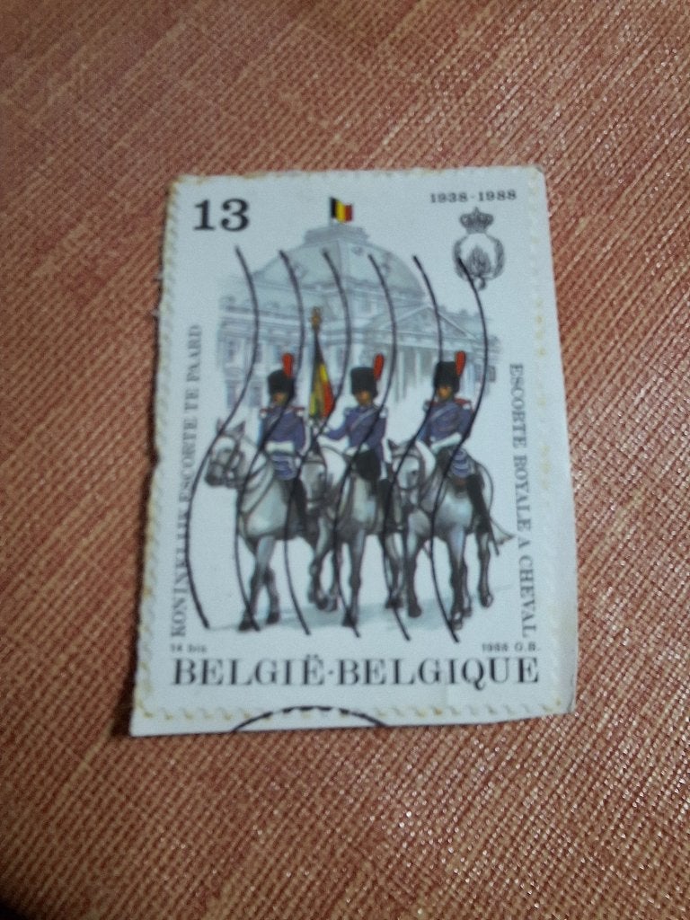 1 timbre 50 ans de l'escorte royale à cheval, Enlèvement ou Envoi, Affranchi