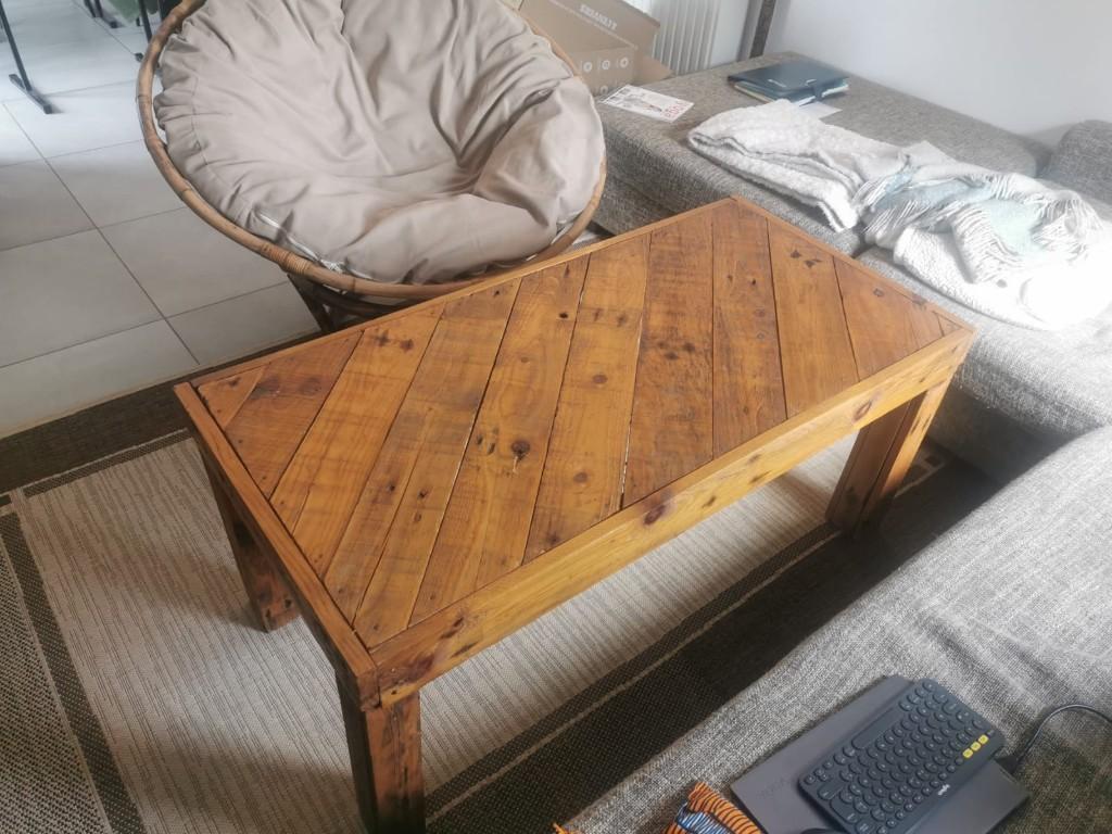 Table basse sur mesure bois h54, L 125, l 61.5, 100 à 150 cm, Bois, Enlèvement, Utilisé