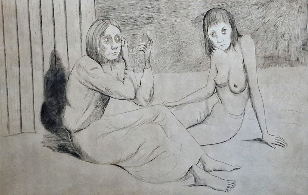 Roland Devolder - grande gravure - get+nr - cadre Schleiper, 1950 - 1999, Numéroté, Eau-forte, 70 cm