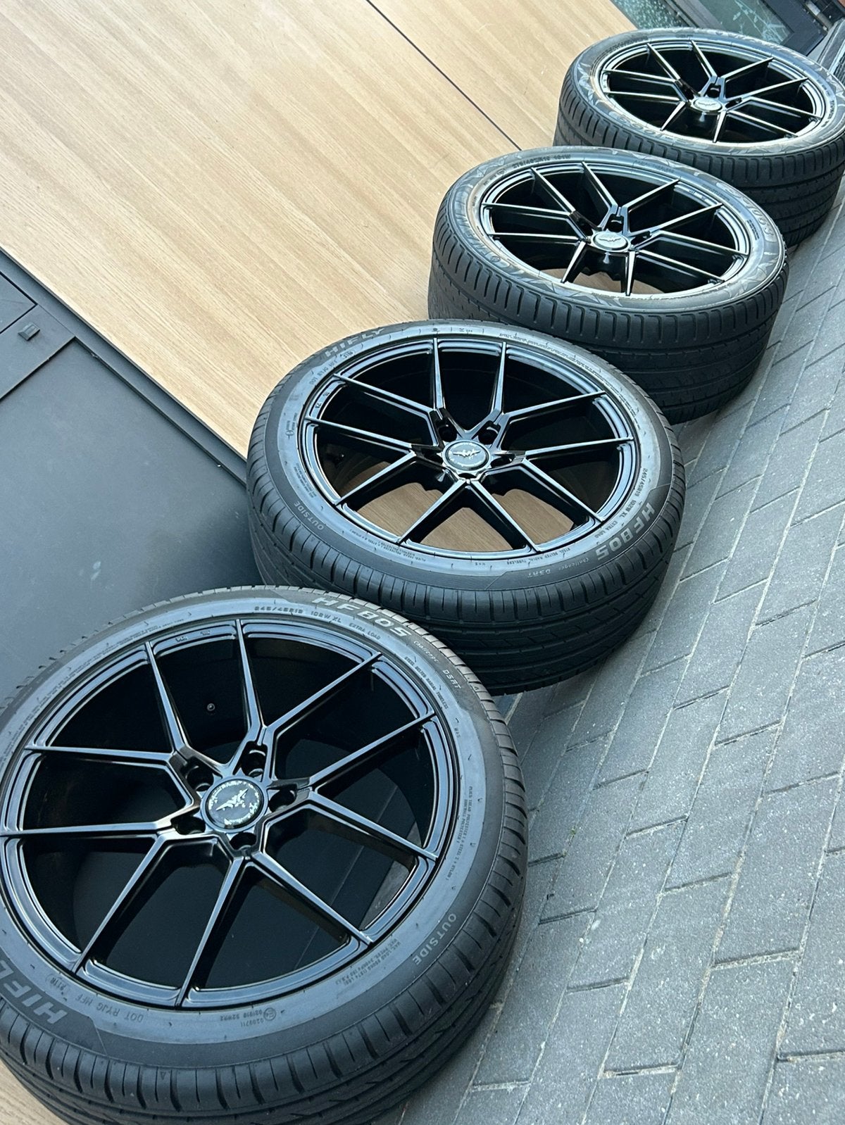 Audi A 5 6 velgen met banden 5x112/ 19 inch, Auto-onderdelen, Banden en Velgen, Ophalen, 19 inch, Band(en)