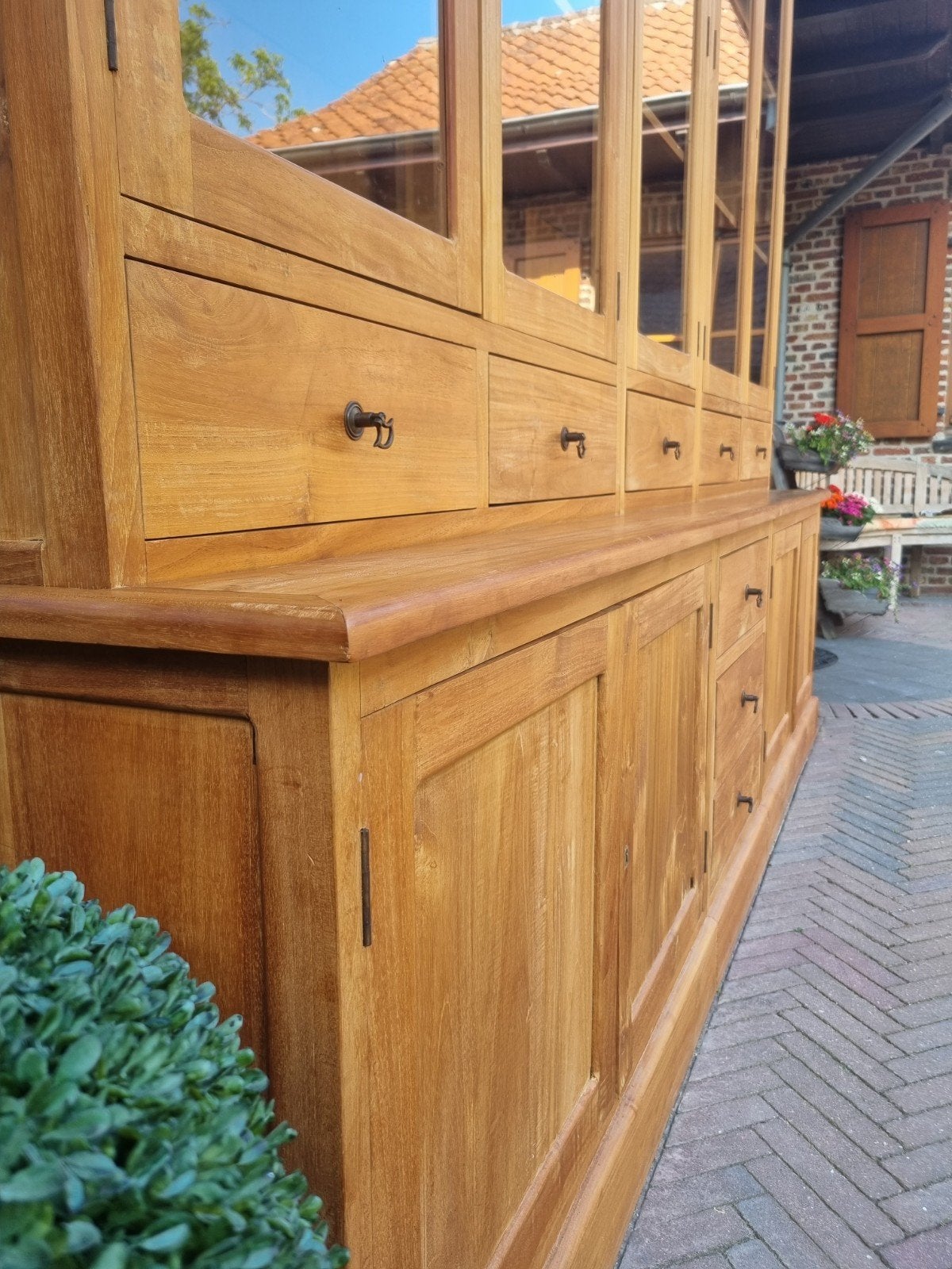 teak buffetkast/vitrinekast ART:155/26.1, Ophalen, 200 cm of meer, ., 200 cm of meer