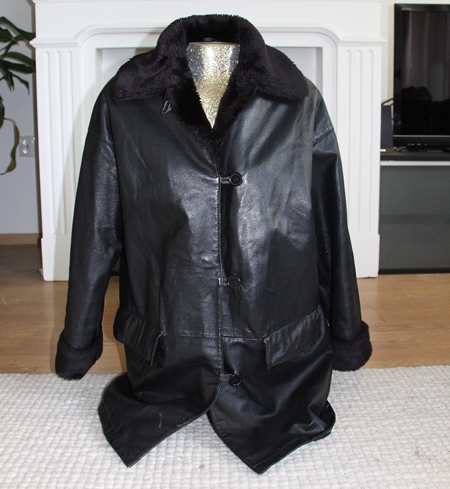Lederen Dija Dames Jas (S) € 60,-, Kleding | Dames, Verzenden, Dija, Zwart, Zo goed als nieuw