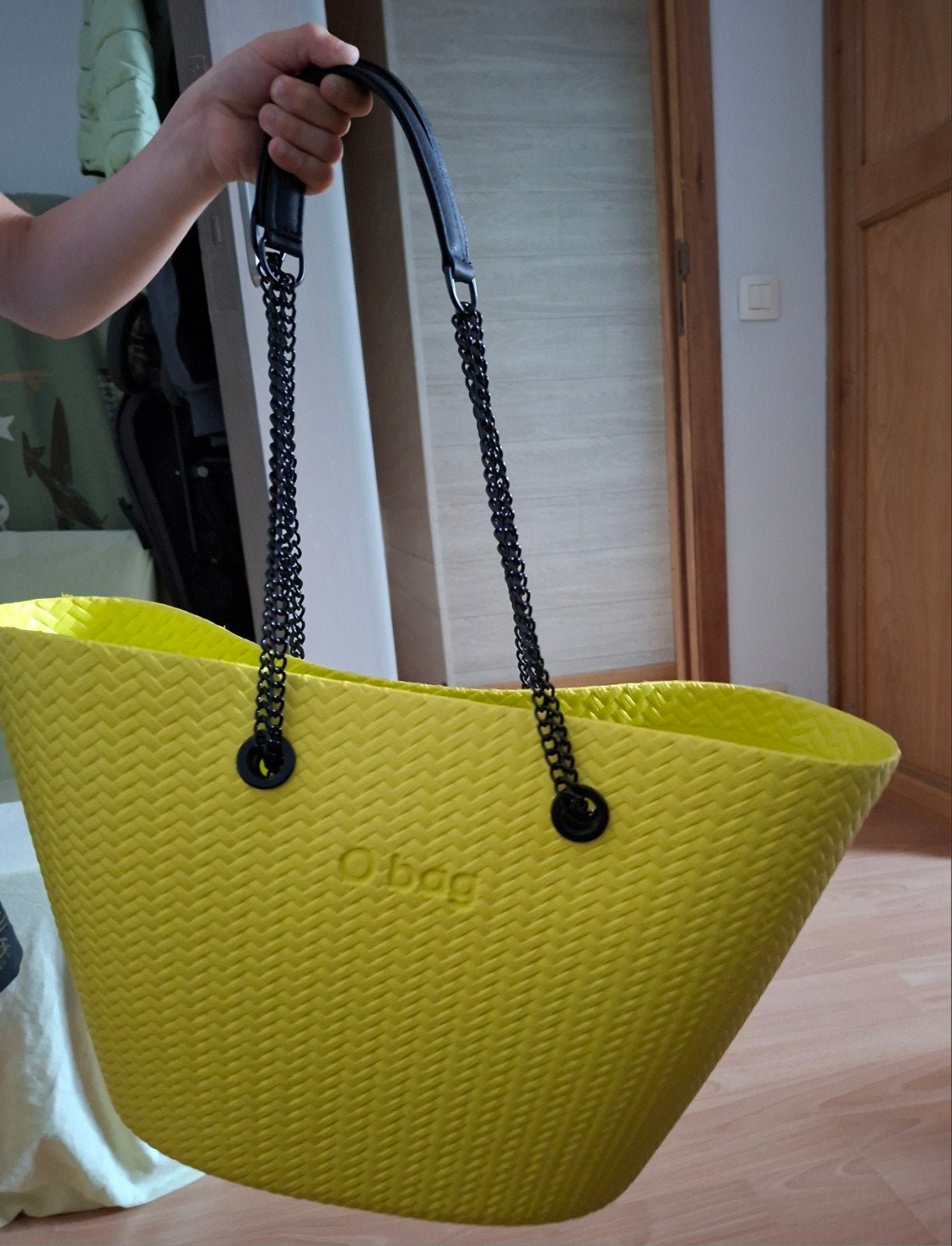 Strandtas, Handtassen en Accessoires, Tassen | Damestassen, Ophalen, Zo goed als nieuw, Geel, Overige typen