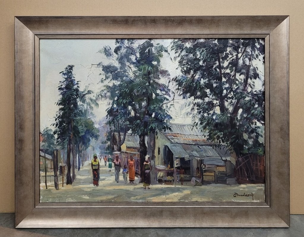 Jan MULDERS, COngolees straattafereel, Antiek en Kunst, Kunst | Schilderijen | Klassiek, Doek, Ophalen of Verzenden, Gesigneerd