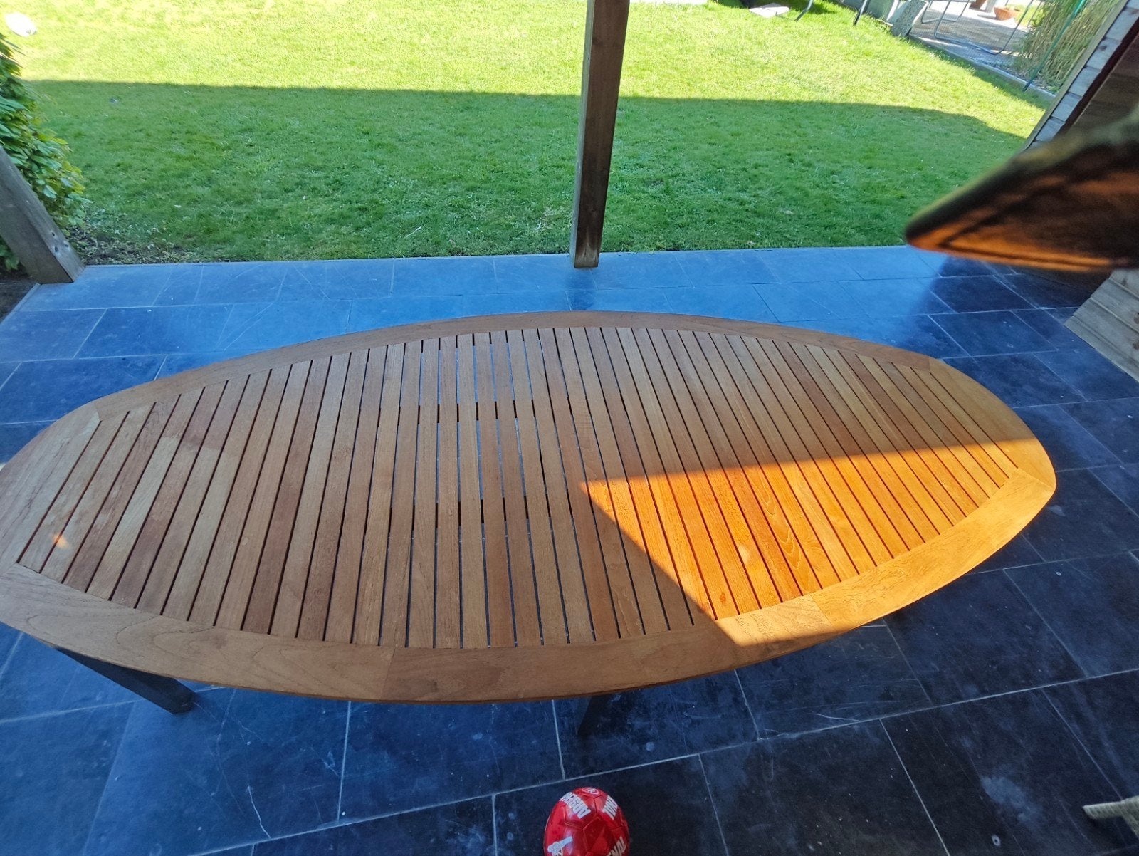 Mooie ovale teakhout tafel 8 personen, Ophalen