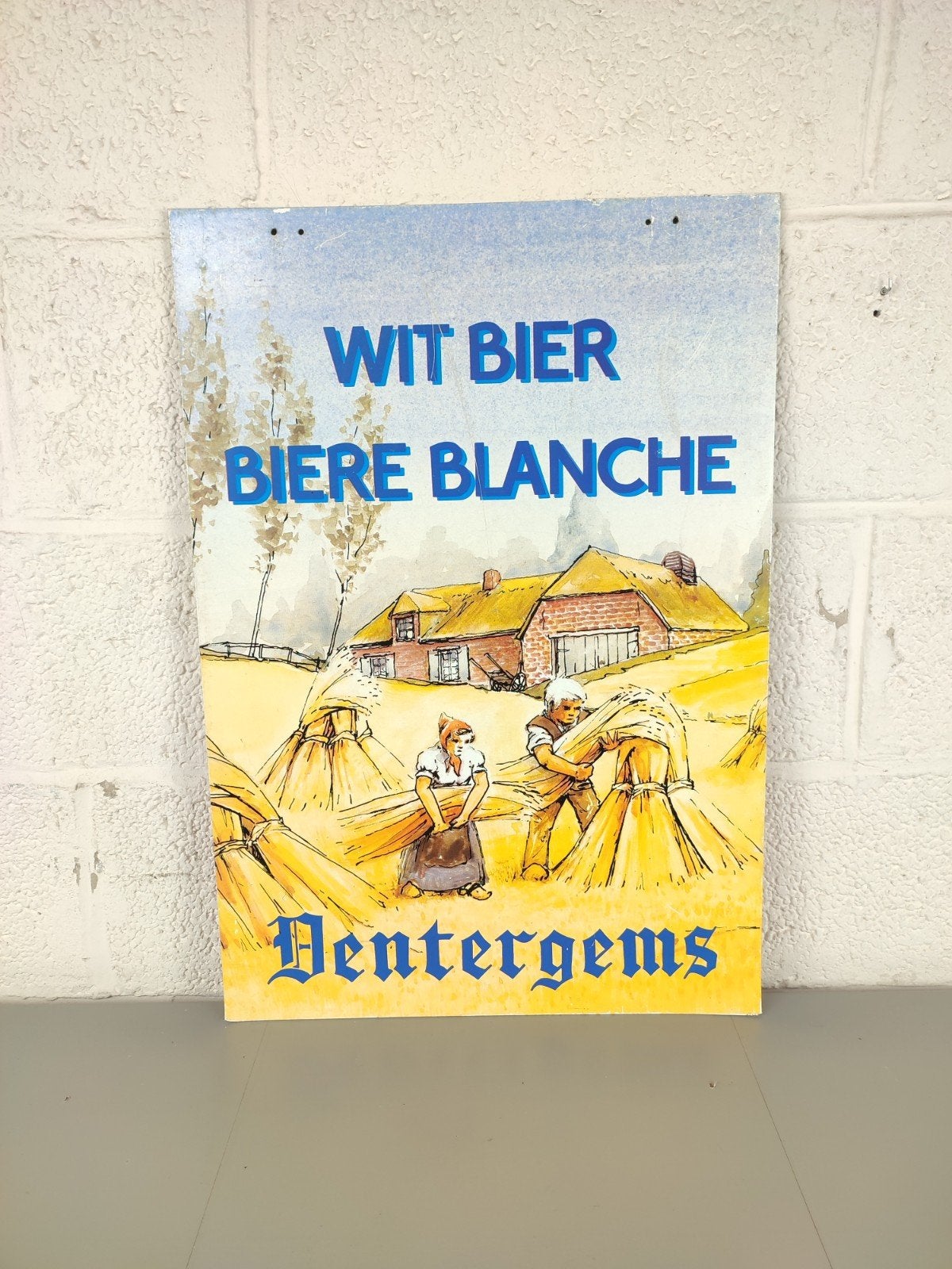 Dentergems witbier / Lucifer dubbelzijdige reclame, Ophalen of Verzenden, ., ., .