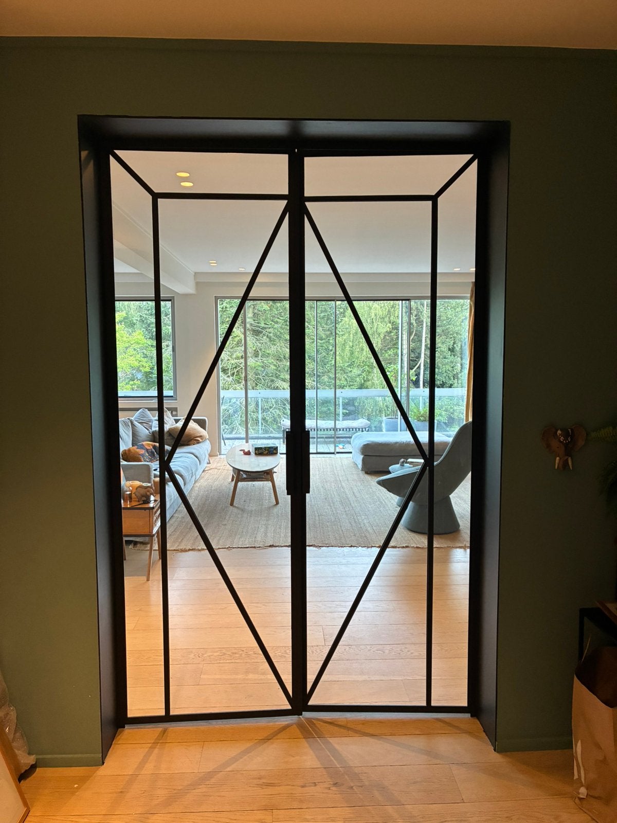 Magnifique porte double en fer sur mesure avec vitrage, Overige typen, Zo goed als nieuw, Metaal, Inclusief glas