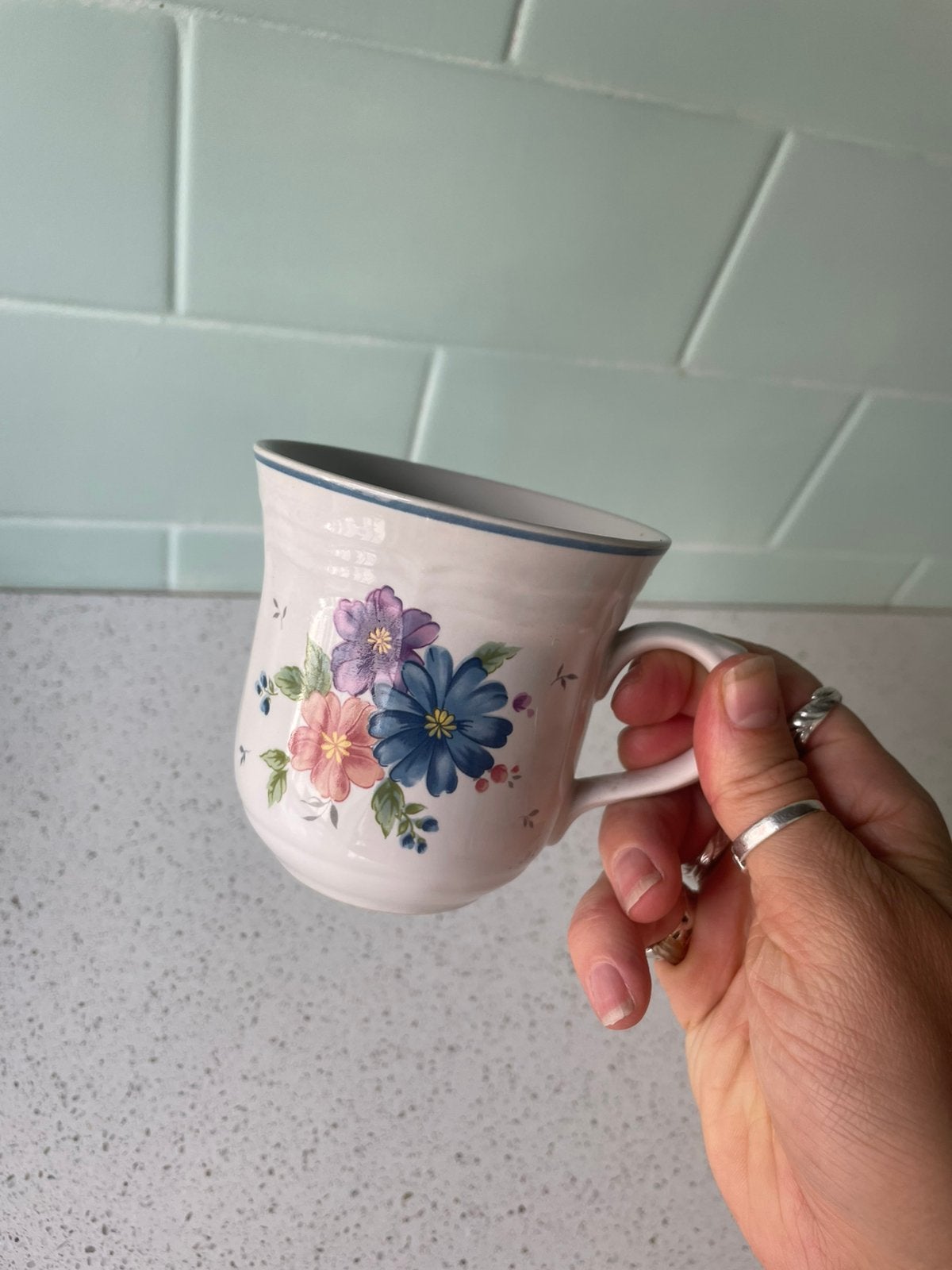 Vintage style tasje met bloemen, Antiek en Kunst, Ophalen