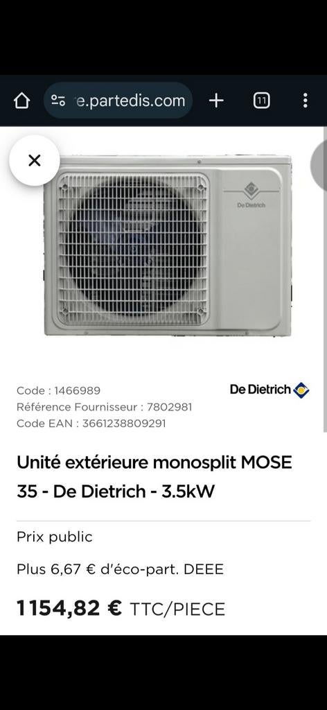 Climatiseur valeur 2000€, Enlèvement, Smart