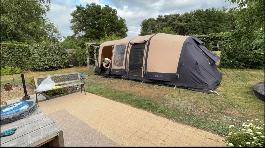 Complete kampeerset: luxe opblaastent Tent+aanhangwagen 700L, Enlèvement, Comme neuf