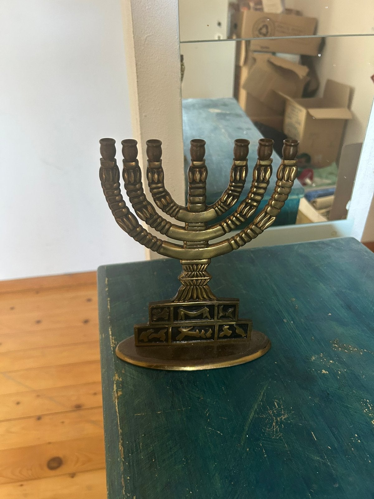 Ancienne ménorah décorative DAVACI – Judaïca vintage, Enlèvement