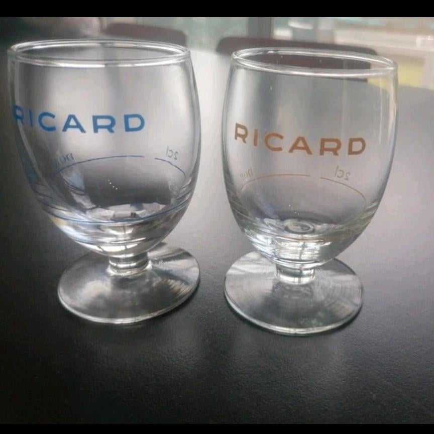 2 verschillende Ricard ballonglazen DOB durobor 2cl, Ophalen of Verzenden