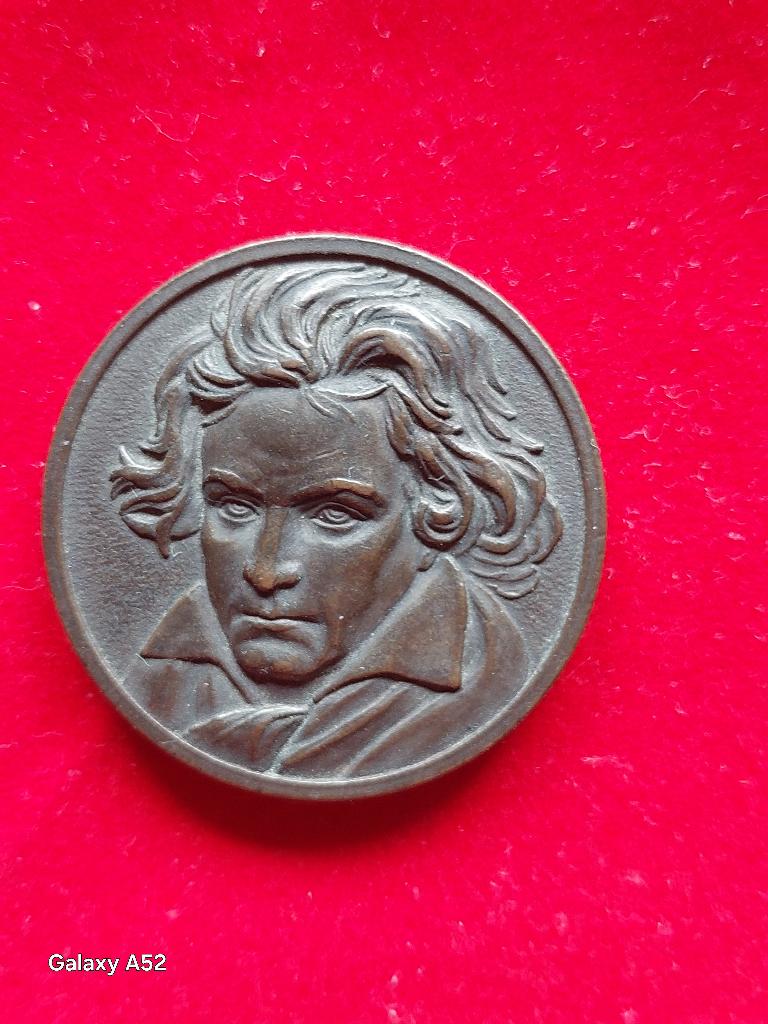 bronzen herdenkingspenning Beethoven, Ophalen of Verzenden, Brons
