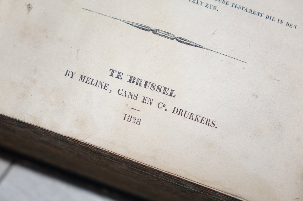 Bijbel Biblia Heylige Schriftuer Brussel 1838 Meline Cans&co, Antiek en Kunst, Verzenden