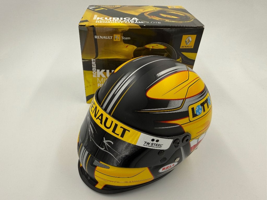 1/2 casque helmet F1 Kubica 2010 (Renault) signé, Enlèvement ou Envoi