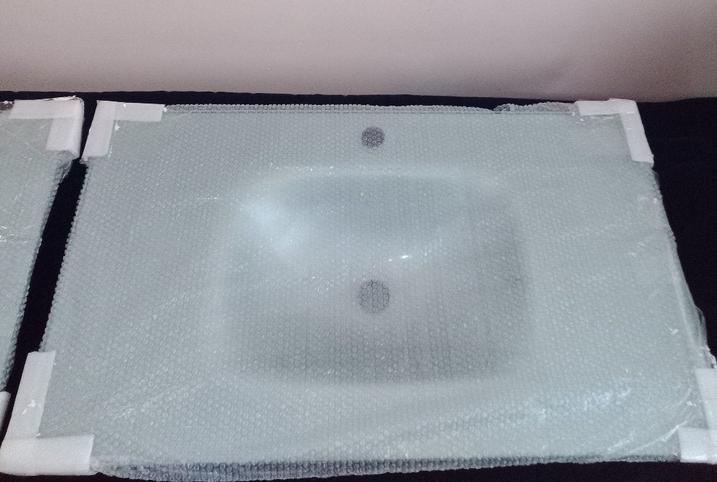 Plan vasque verre trempé gris argenté 80cm (NEUF!)30€, Enlèvement