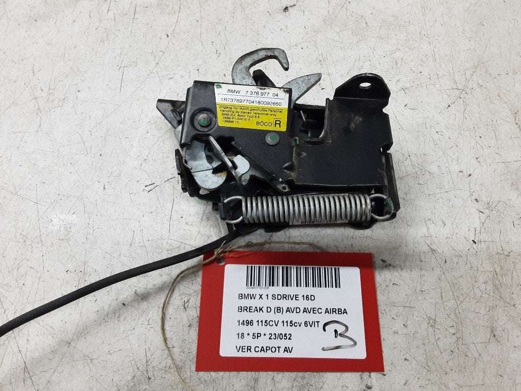 SERRURE CAPOT BMW X1 (F48) (01-2014/06-2022) (737697704), Mevr. I. Hauben, Utilisé, BMW, Rue de l'Espoir 34 34
4030  GRIVEGNÉE, BE