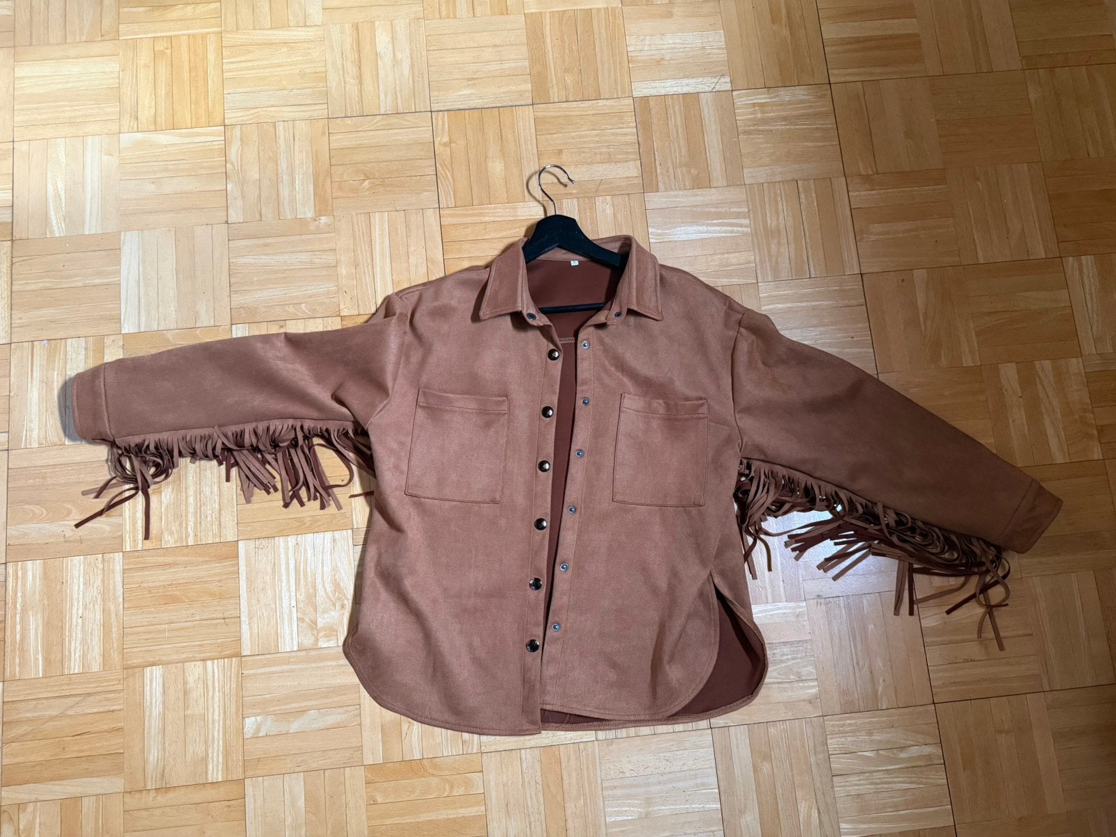 Veste a franges, Enlèvement, Comme neuf, Brun