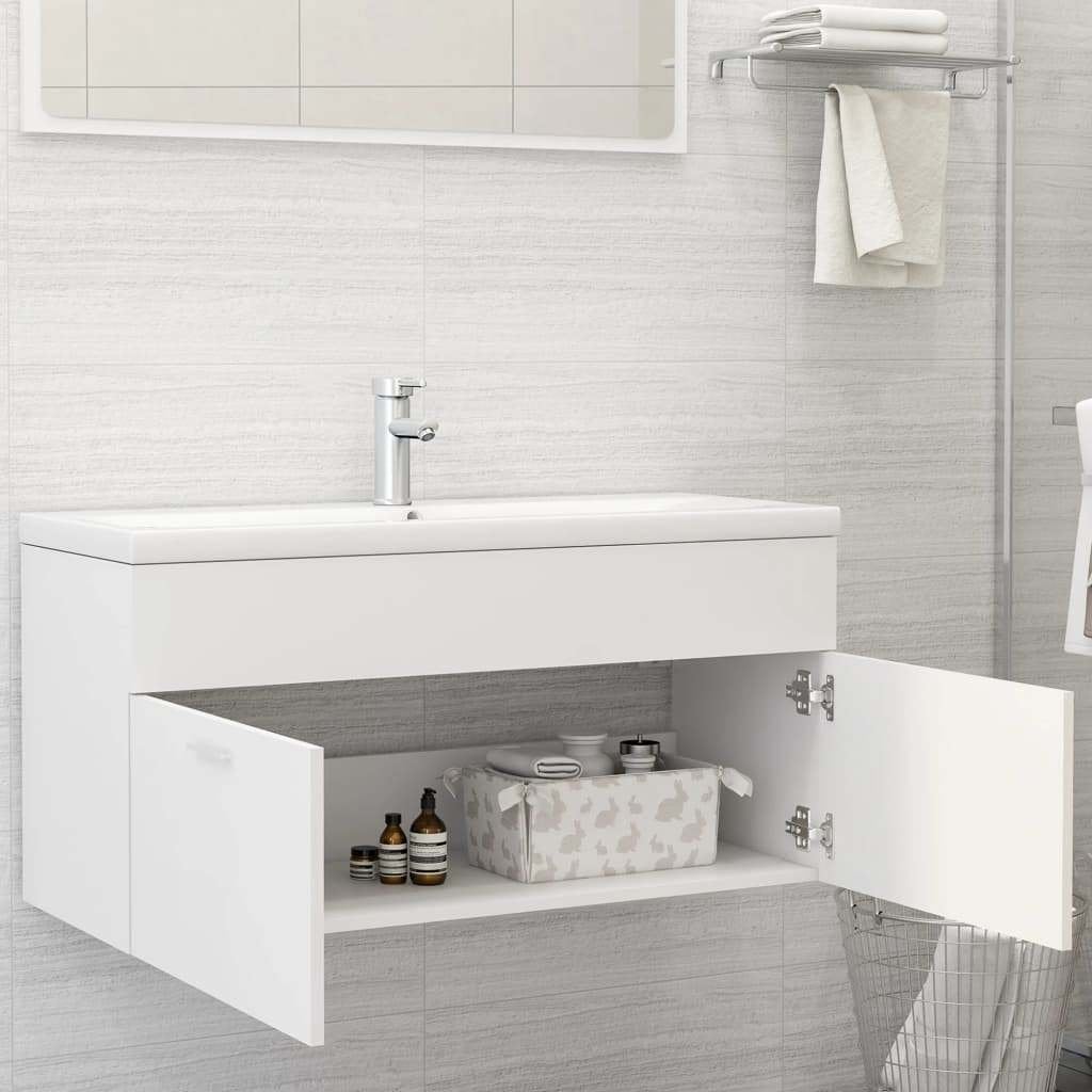 Armoire d'évier Blanc 100x38,5x46 cm Bois d’ingénierie, Maison & Meubles, Salle de bain | Meubles de Salle de bain, Enlèvement